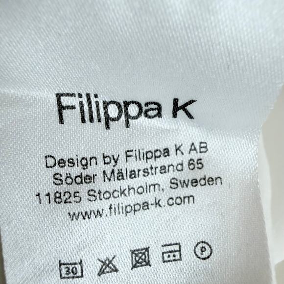 Filippa K White Button Down Shirt Minimalist Scandinavian Blouse S 100% Lyocell - Picture 9 of 11